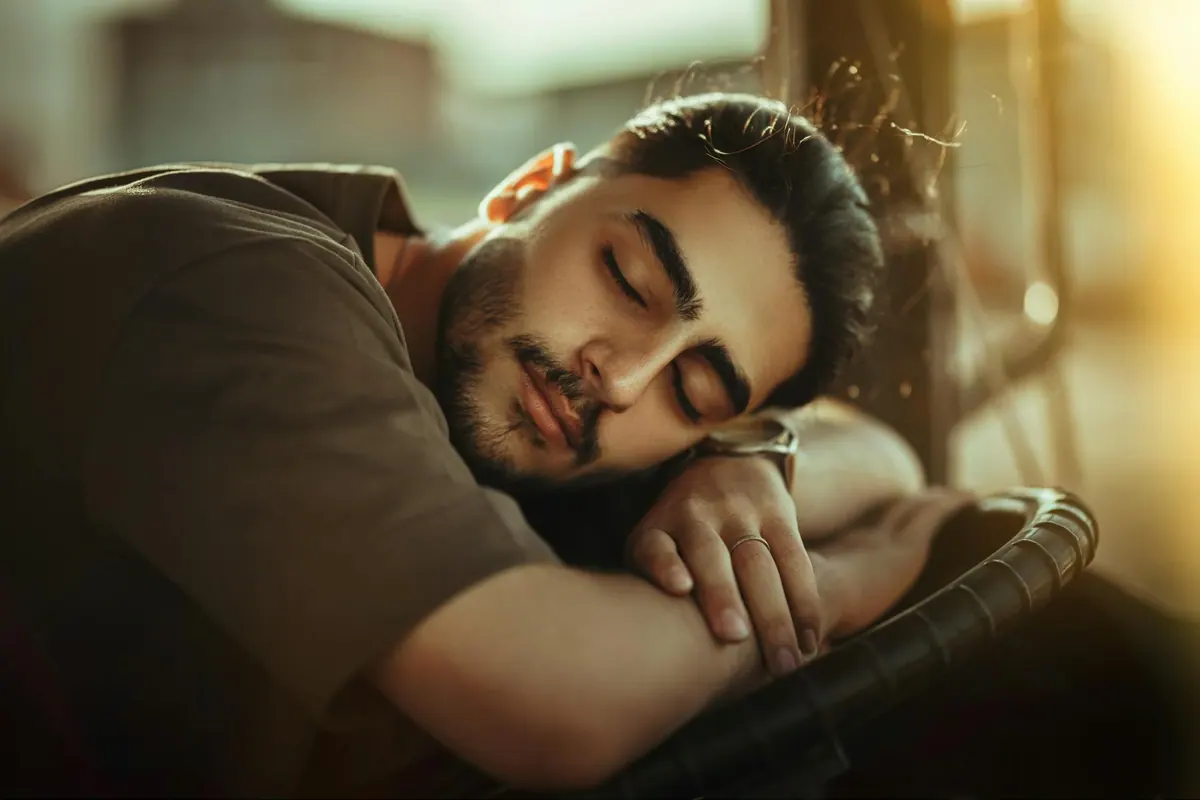 Personne marchant au soleil